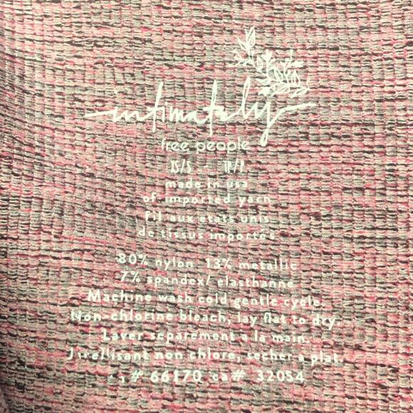 NWOT Intimately Free People Pink Black Barely There Space Dye Bodysuit Size XS/S - Picture 14 of 15